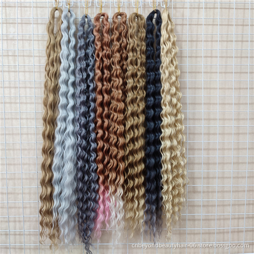 30 inch  Long Water Wave Braiding hair For White Women With Curly Crochet 13 Ombre Colors For Ru